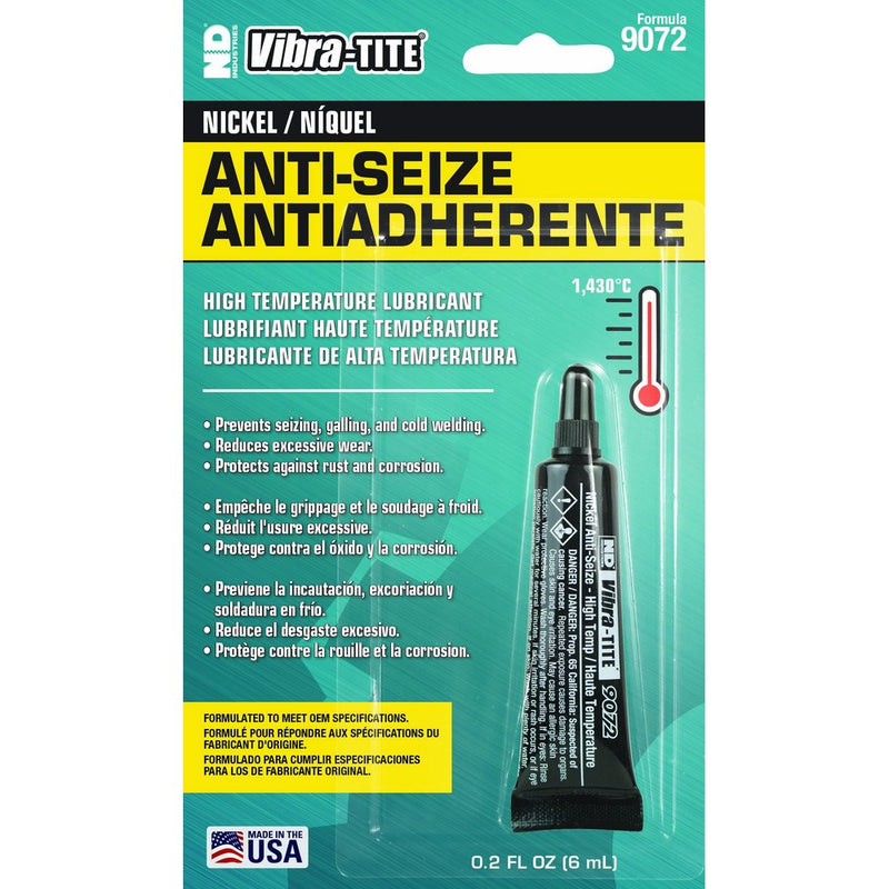 Vibra-TITE 9072 Nickel Anti-Seize Compound Lubricant, 2600 Degree F Maximum Temperature, 8mL Tube