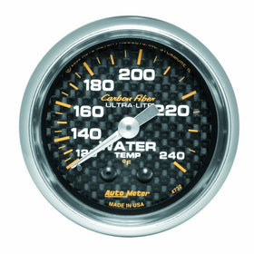 Auto Meter 4732 Carbon Fiber Mechanical Water Temperature Gauge