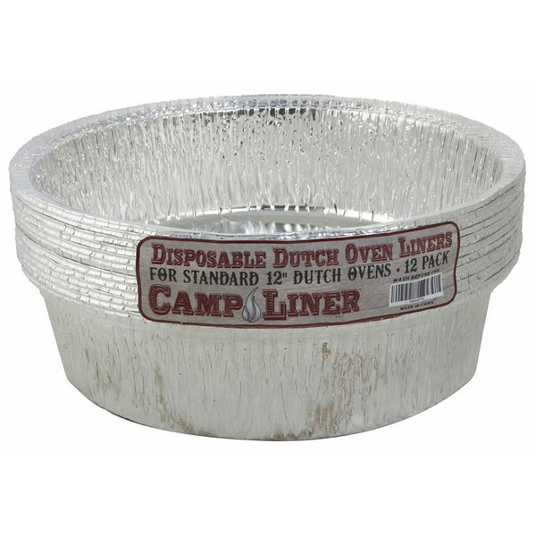 Disposable Foil Dutch Oven Liner, 12 Pack 12" 6Q liners, No more Cleaning, Seasoning your Dutch ovens. Lodge, Camp Chef.