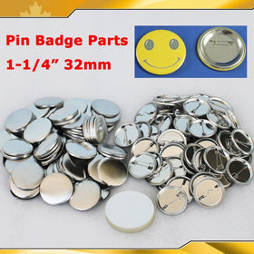 100Sets 1-1/4" 32mm Pin Badge Button Parts Supplies for Pro Maker Machine