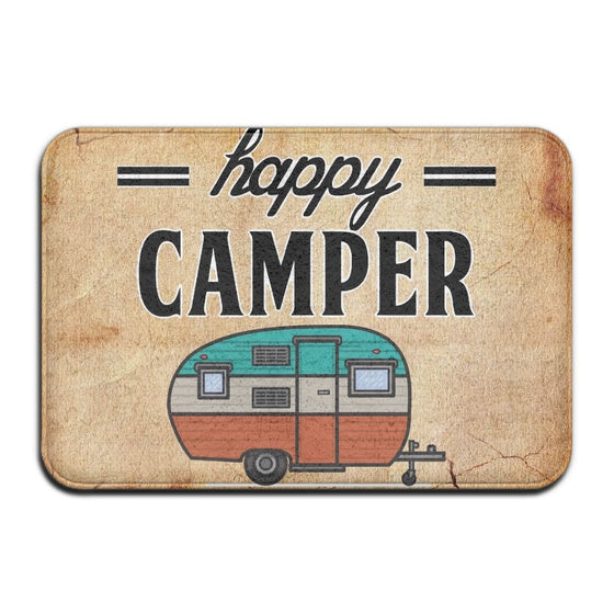 Happy Camper Camping Door Mat Entrance Mat Floor Mat Rug Indoor/Outdoor/Front Door/Bathroom Mats Rubber Non Slip £¨24"x36",40cmx60cm£