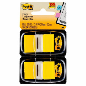 Post-it Standard Page Flags in Dispenser1in Wide, Yellow 100 Flags, 680-YW2