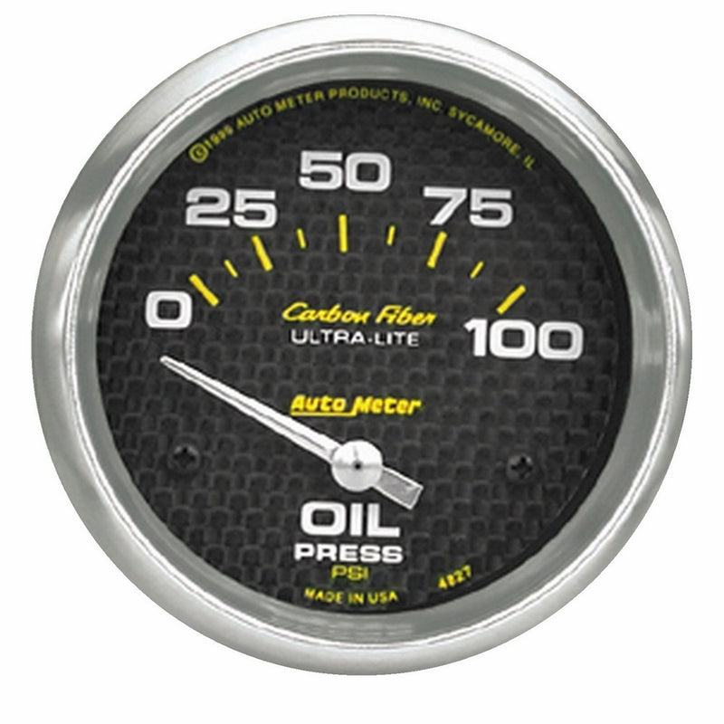 Auto Meter 4827 Carbon Fiber Electric Oil Pressure Gauge