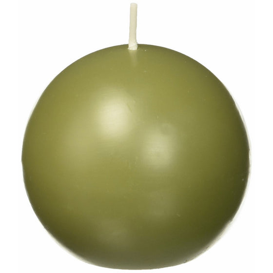 Zest Candle 6-Piece Ball Candles, 3-Inch, Sage Green
