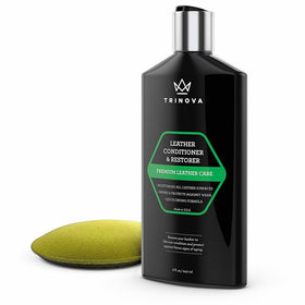 Leather Conditioner & Restorer 8 Oz - The Ultimate Protector for Furniture Cars Sofa Seats Couch Jackets Shoes Boots Purses Saddles & More - Best Water Repellent Formula - Formerly Leather Nova