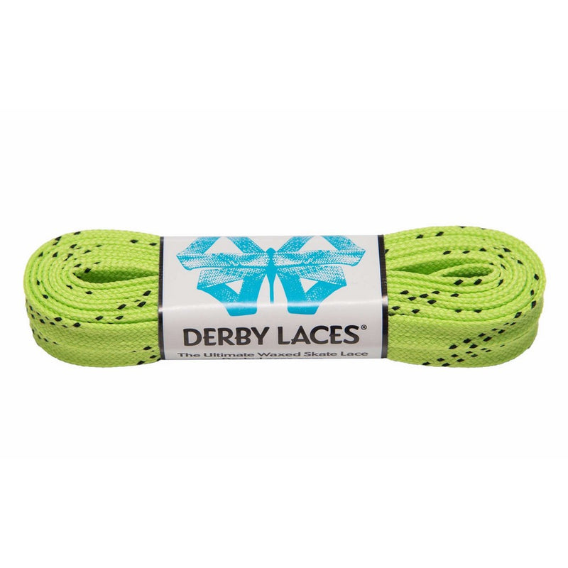 Lime Green 84 Inch Waxed Skate Lace - Derby Laces for Roller Derby, Hockey and Ice Skates, and Boots