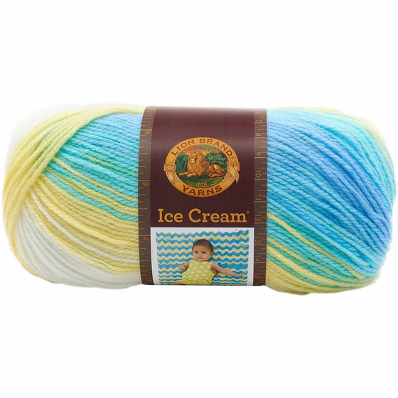 Lion Brand Yarn 923-202 Ice Cream Yarn, Lemon Swirl