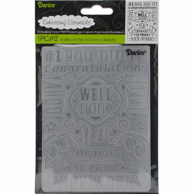 Darice Embossing Folder, 4.25 x 5.75", Congrats Collage