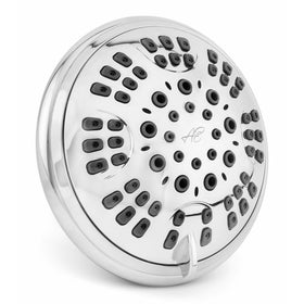 Aqua Elegante 6 Function Luxury Shower Head - Best High Pressure, Wall Mount, Adjustable Showerhead - Chrome