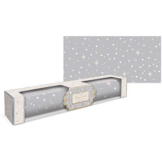Lady Jayne Dove Gray With Stars Baby Powder Scented Drawer Liners -- 6 Sheets