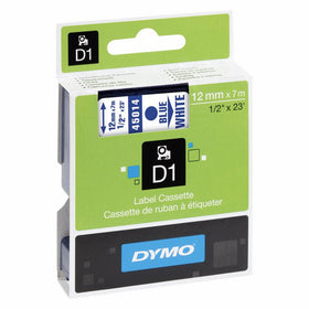 DYM45014 - Dymo Blue on White D1 Label Tape