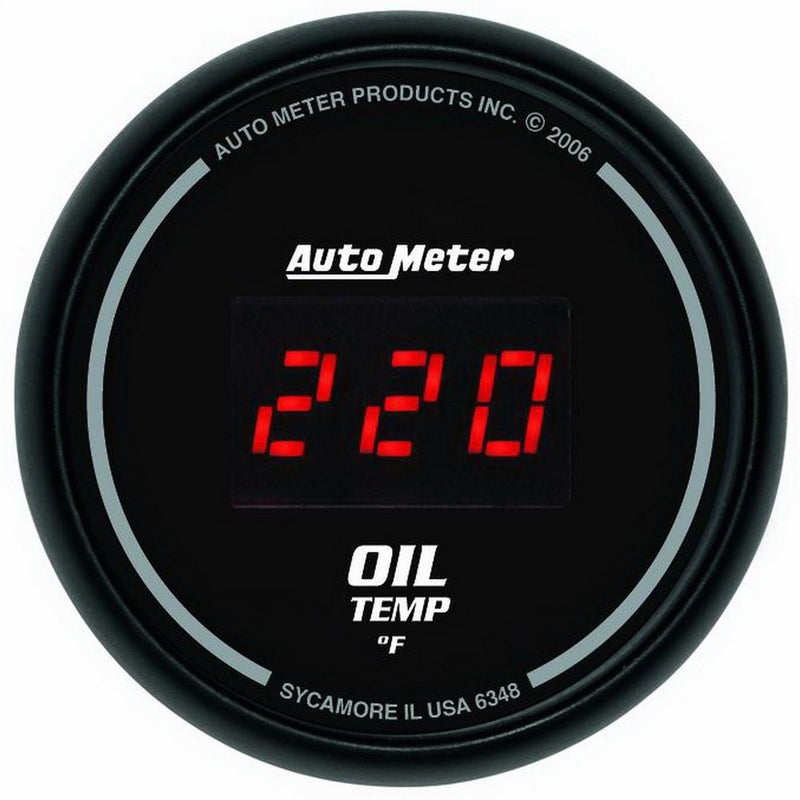 Auto Meter 6348 Sport Comp Digital 2-1/16" 0-340 Degree F Digital Oil Temperature Gauge