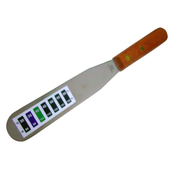 SMARTSPATULA Stainless steel spatula with temperature indicators, so you never use your wax too hot!