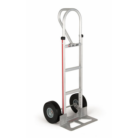 Magliner HMK15AUAC Aluminum Hand Truck, Vertical Loop Handle, 18" x 7-1/2" Aluminum Diecast Nose Plate, 500 lb Capacity