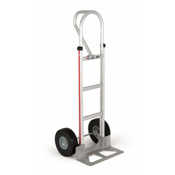 Magliner HMK15AUAC Aluminum Hand Truck, Vertical Loop Handle, 18" x 7-1/2" Aluminum Diecast Nose Plate, 500 lb Capacity