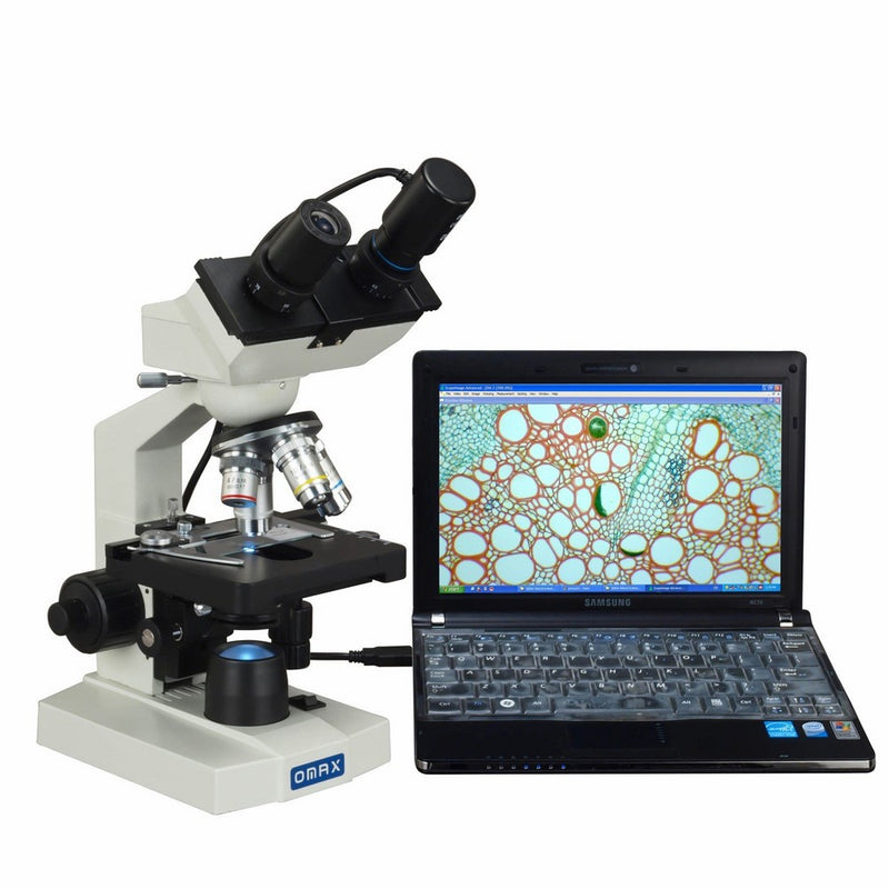 OMAX 40X-2000X Digital Lab LED Binocular Compound Microscope with Double Layer Mechanical Stage and USB Digital Camera