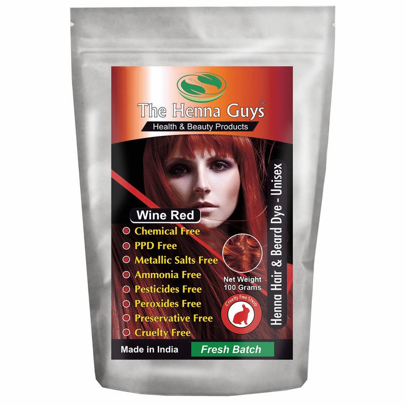 Wine Red Henna Hair & Beard Dye / Color - 1 Pack - The Henna Guys