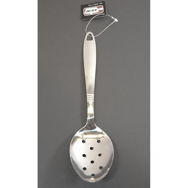 Al-De-Chef Slotted Serving and Basting Spoon-9" Long- Stainless Steel