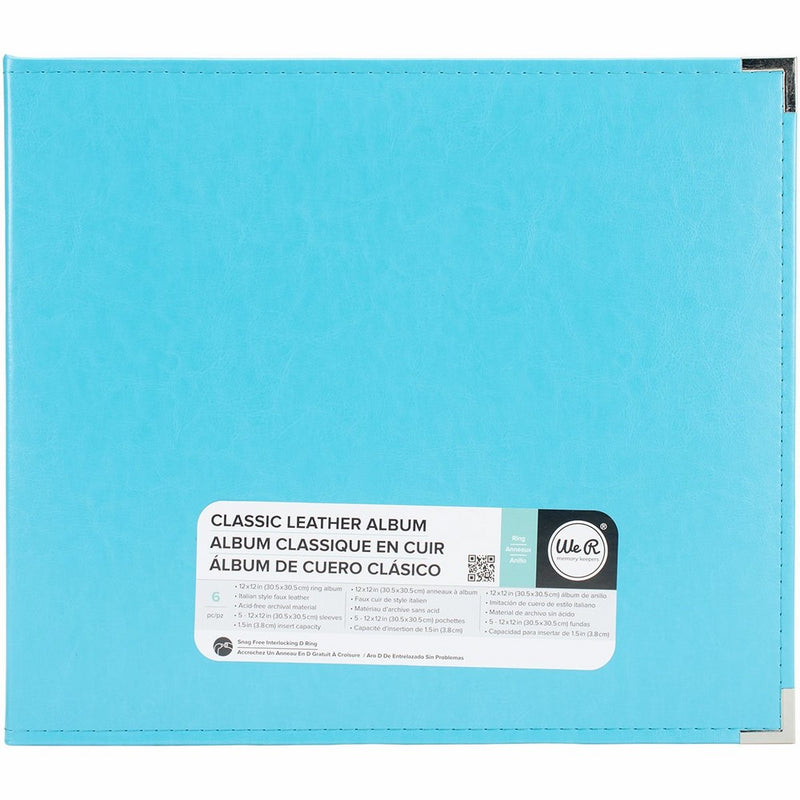 We R Memory Keepers 660901 Classic Leather D-Ring Album 12"X12", Aqua