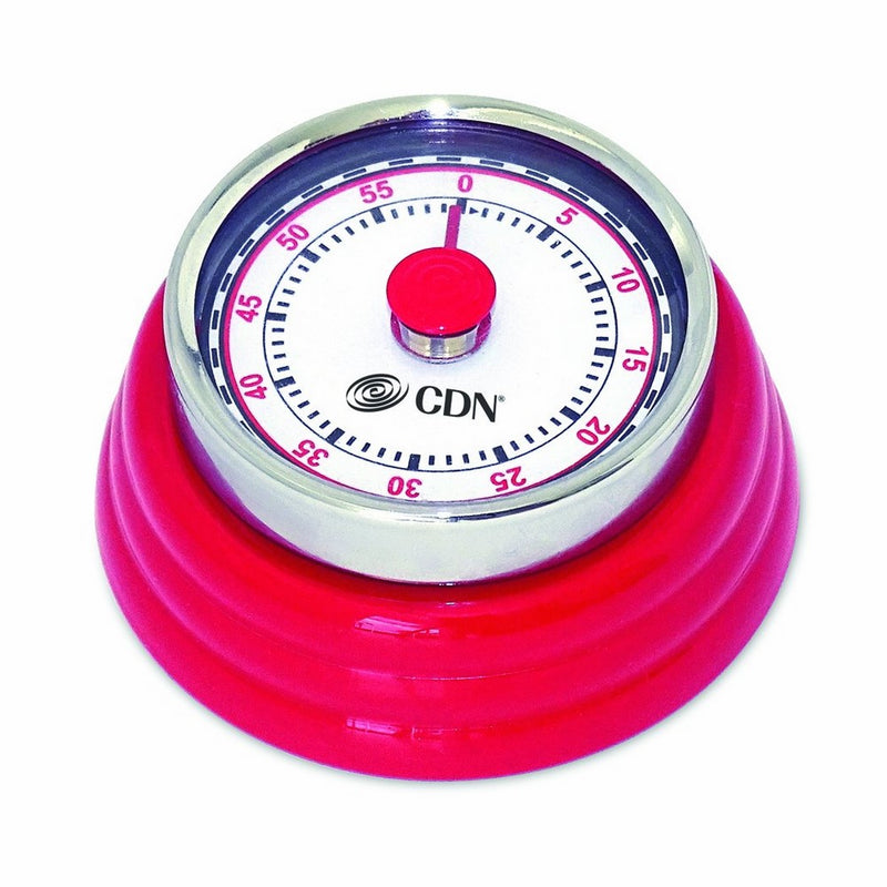 CDN MT4 Compact 60-Minute Mechanical Timer, Red