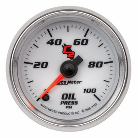 Auto Meter 7153 C2 2-1/16" 0-100 PSI Full Sweep Electric Oil Pressure Gauge