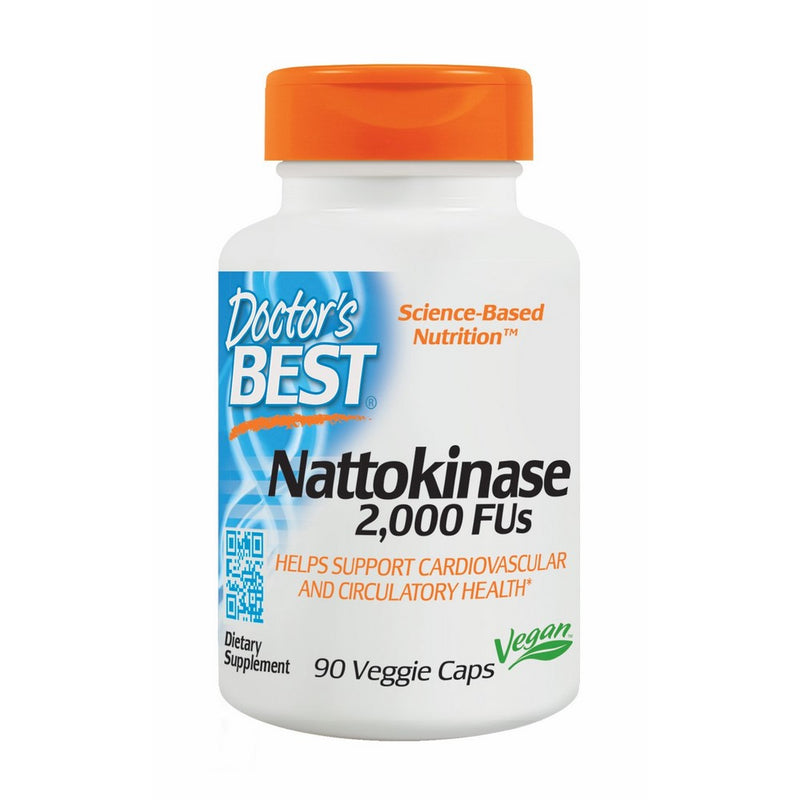 Doctor's Best Nattokinase 2,000 Fu, Non-GMO, Gluten Free, Vegan, Supports Cardiovascular and Circulatory Health, 90 Veggie Caps