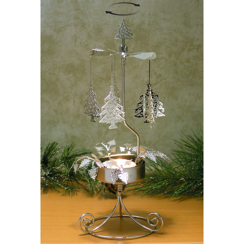 Christmas Tree Candle Holder - Spinning Candle with Laser Cut Design - Carousel Candle - Rotating Candle Holder