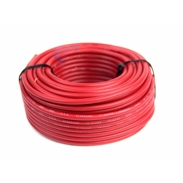 12 GA Gauge 50' Feet Red Audiopipe Car Audio Home Remote Primary Cable Wire