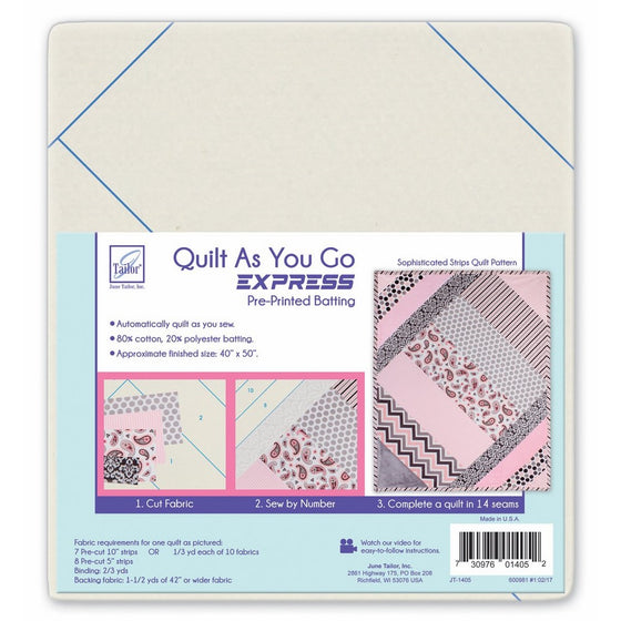 June Tailor JT-1405 Express Quilt Series Quilt As You Go- Sophisticated Strips