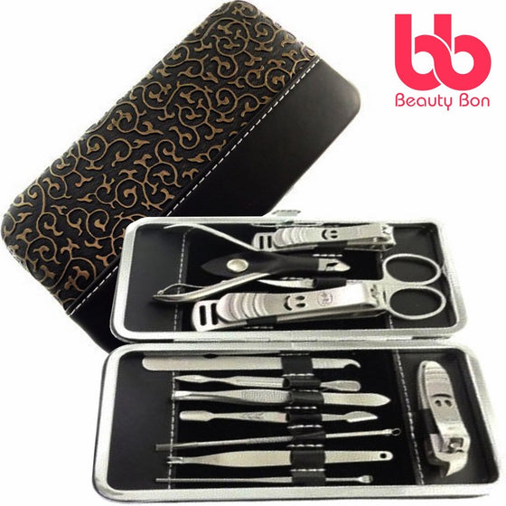 Manicure Pedicure Set Nail Clippers - 12 Piece Stainless Steel Manicure Kit Tools Accessories for Nails Care Cutter Kits Perfect Gift for Women Men Includes Cuticle Remover with Portable Travel Case