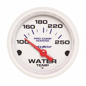 Auto Meter 200762 Gauge,Water Temp,2-1/16,100-250f,Elec,Marine Wht