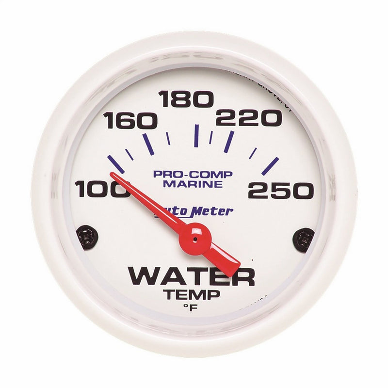 Auto Meter 200762 Gauge,Water Temp,2-1/16,100-250f,Elec,Marine Wht