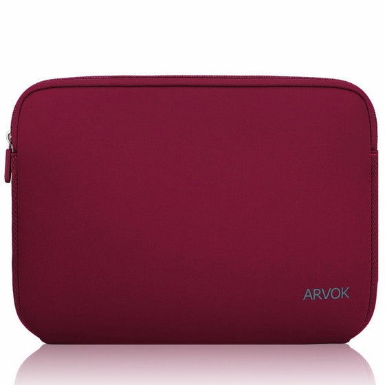 Arvok 13-14 Inch Laptop Sleeve Multi-color & Size Choices Case/Water-resistant Neoprene Notebook Computer Tablet Carrying Bag Cover, Wine Red