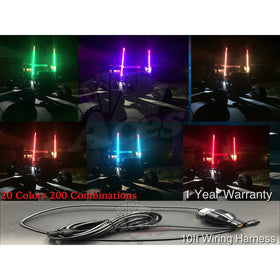 4ft 20 Color 200 Combination LED Whip With Remote and Quick Connect