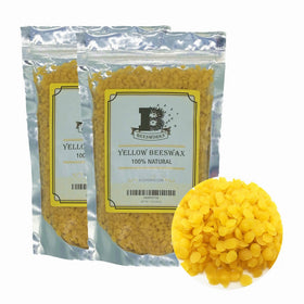 Yellow Beeswax Pellets 2lb-By Beesworks -Pack of (2) 1lb Packages- 100% Pure, Cosmetic Grade-Premium Quality For Many Uses
