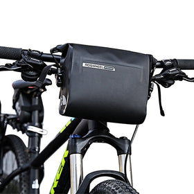 Allnice Bike Handlebar Bag, Waterproof 3L Cycling Bicycle Mountain Road MTB Bike Handlebar Bag Front Top Frame Pouch PVC Tube bag Roll Top Front Pannier Basket Bag