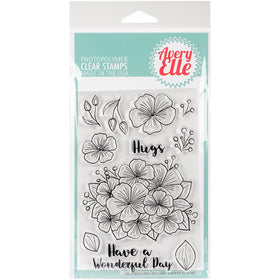 Avery Elle ST-17-20 Clear Stamp Set 4"X6"-Floral Bouquet