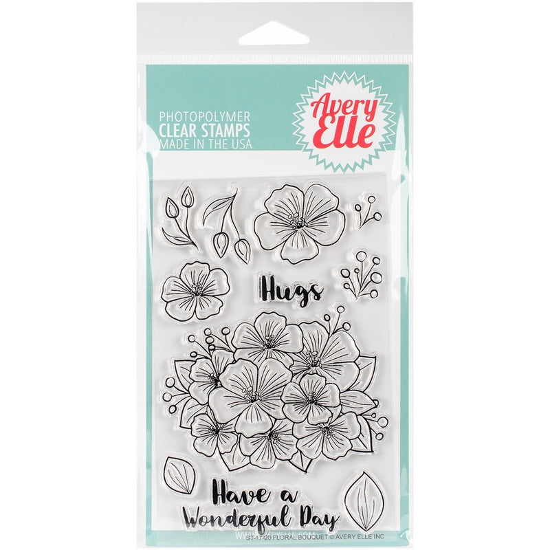 Avery Elle ST-17-20 Clear Stamp Set 4"X6"-Floral Bouquet