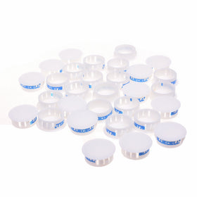 BCP 30pcs White Color Plastic 24.7mm Snap in Locking Hole/ Tube Fastener Cover, Hole Plug