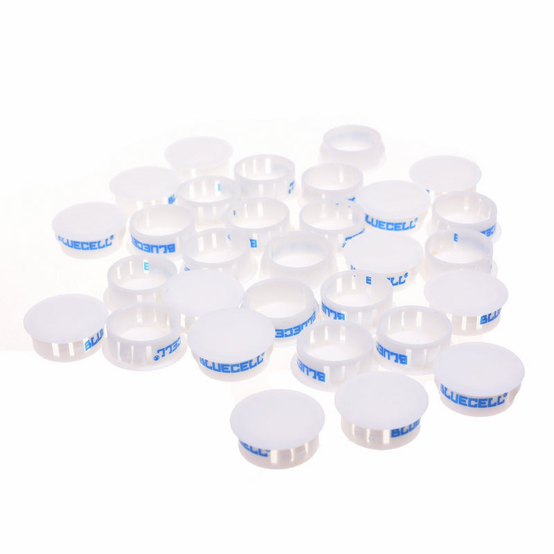 BCP 30pcs White Color Plastic 24.7mm Snap in Locking Hole/ Tube Fastener Cover, Hole Plug