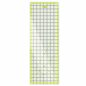 ARTEZA Quilting Ruler, Laser Cut Acrylic Quilters' Ruler with Patented Double Colored Grid Lines for Easy Precision Cutting, 8.5" Wide x 24" Long for Quilting, Sewing & Crafts, Black & Lime Green