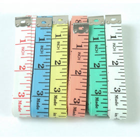 ALL in ONE 60”/150cm Soft Sewing Flexible Ruler Tape Measure for Tailor DIY Craft 6 Colors Pack of 12 (Mixed Color-12pcs)