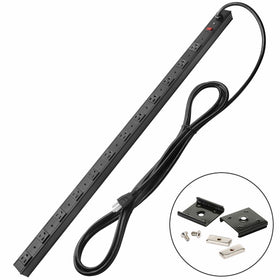 Bestten 12 Outlet Heavy Duty Workshop Metal Power Strip Surge Protector, 15-Foot Long Extension Cord, ETL Certified, Black
