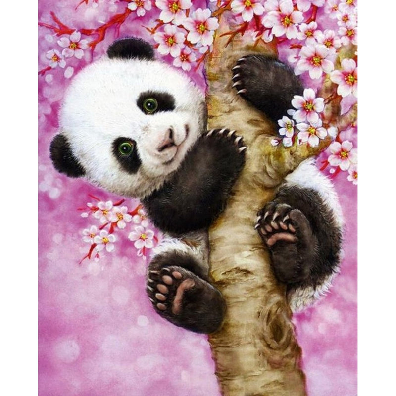 DIY 5D Diamond Painting Kit, Cute Panda Embroidery Rhinestone Cross Stitch Arts Craft Canvas Wall Decor