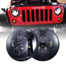 DOT Approved 90W 7 inch Round Cree LED Headlight High Low Beam for Jeep Wrangler 97-2017 JK TJ LJ 2 PCS Black …