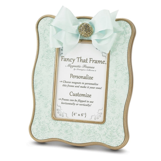 Bearington Fancy That Frame, Teal Vintage Damask Magnetic Photo Frame, 4" x 6"