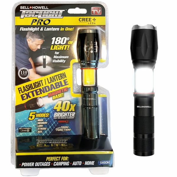 Bell Howell TACLIGHT PRO LanternFlashlight in-1 with Zoom, Magnetic Base As Seen On TV - 40x Brighter