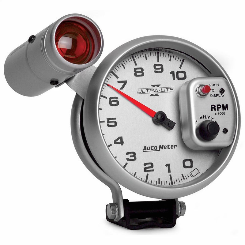 Auto Meter 4999 Ultra-Lite II 5" 10000 RPM Pedestal Mount Shift-Lite Tachometer