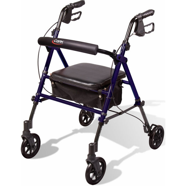 Carex Health Brands Step 'N Rest Rollator/Rolling Walker with Padded Seat and Backrest