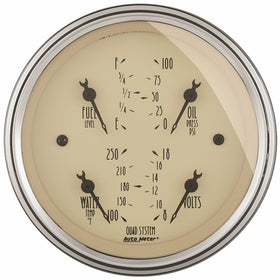 Auto Meter 1812 Antique Beige Quad Gauge